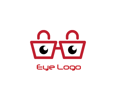 shopping bags with circles forming glasses