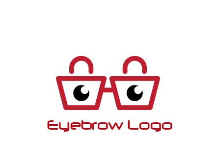 shopping bags with circles forming glasses