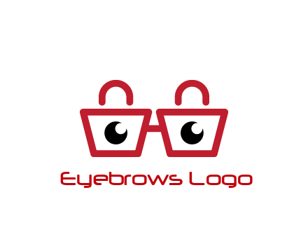 shopping bags with circles forming glasses