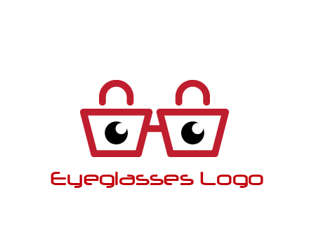 shopping bags with circles forming glasses