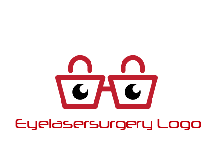 shopping bags with circles forming glasses