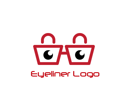 shopping bags with circles forming glasses