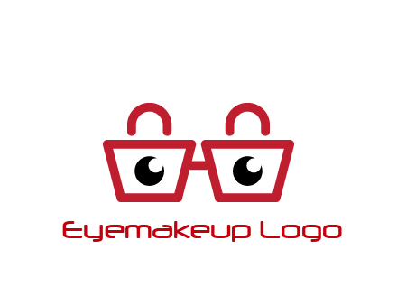shopping bags with circles forming glasses