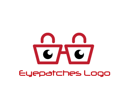 shopping bags with circles forming glasses