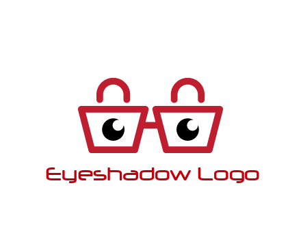 shopping bags with circles forming glasses