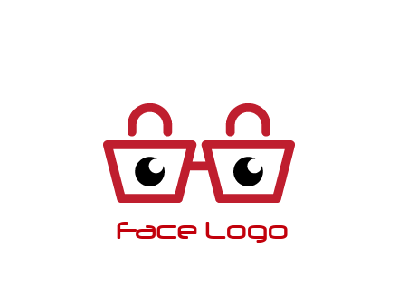 shopping bags with circles forming glasses