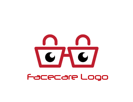 shopping bags with circles forming glasses