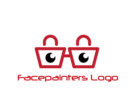 shopping bags with circles forming glasses