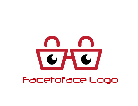shopping bags with circles forming glasses