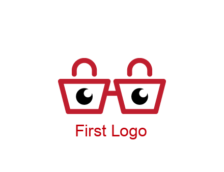 shopping bags with circles forming glasses