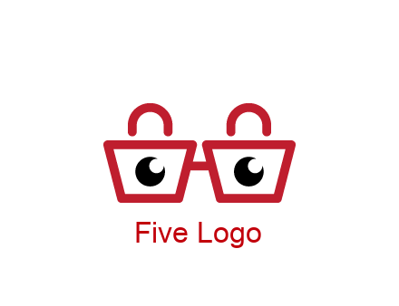 shopping bags with circles forming glasses