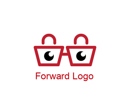 shopping bags with circles forming glasses