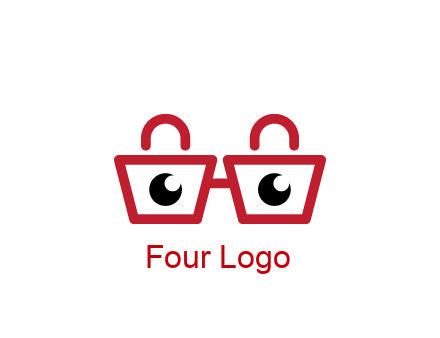 shopping bags with circles forming glasses