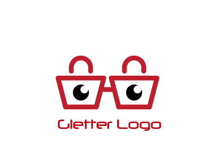 shopping bags with circles forming glasses