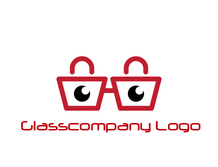 shopping bags with circles forming glasses