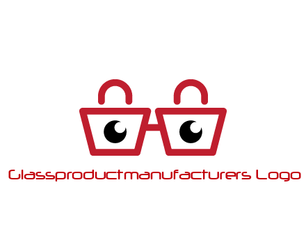 shopping bags with circles forming glasses