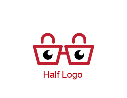 shopping bags with circles forming glasses