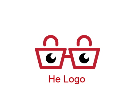 shopping bags with circles forming glasses