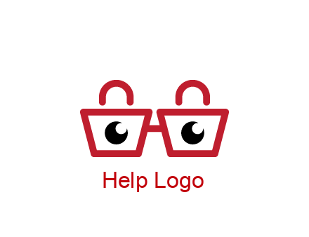 shopping bags with circles forming glasses