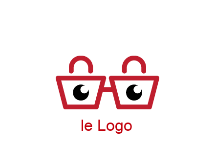shopping bags with circles forming glasses