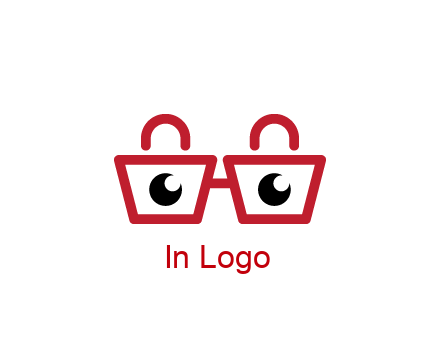 shopping bags with circles forming glasses