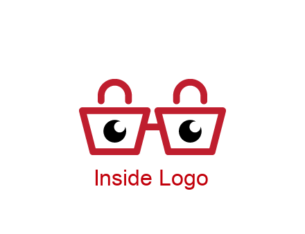 shopping bags with circles forming glasses