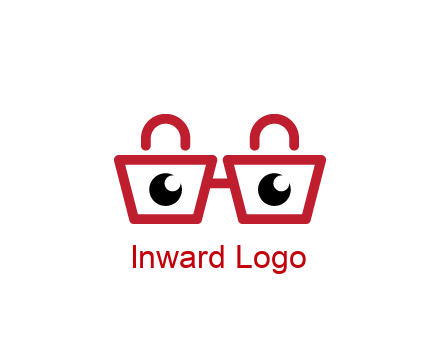 shopping bags with circles forming glasses