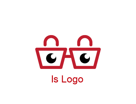 shopping bags with circles forming glasses