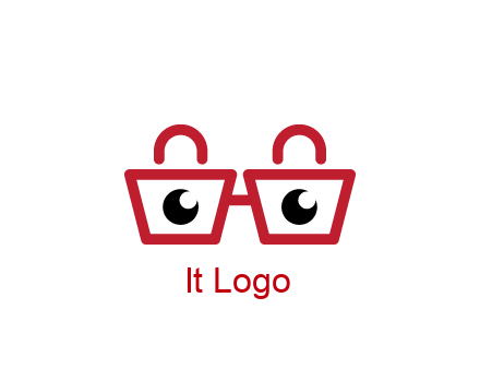 shopping bags with circles forming glasses