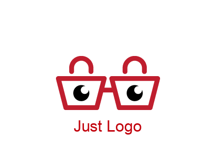 shopping bags with circles forming glasses