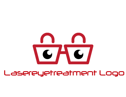 shopping bags with circles forming glasses