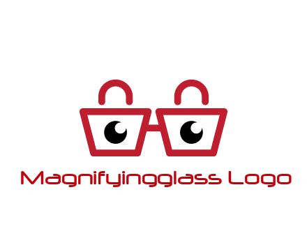 shopping bags with circles forming glasses