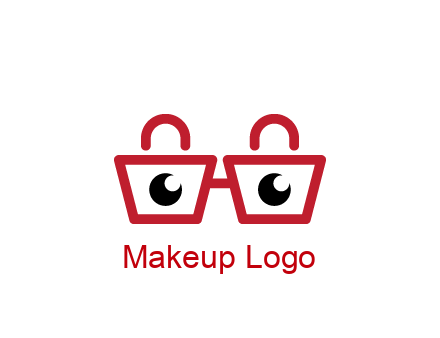 shopping bags with circles forming glasses