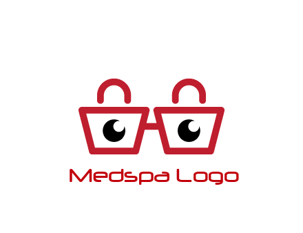 shopping bags with circles forming glasses