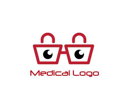 shopping bags with circles forming glasses