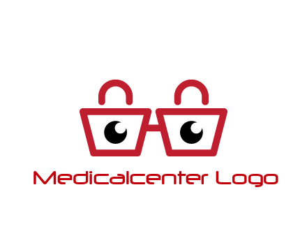 shopping bags with circles forming glasses