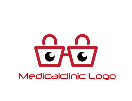 shopping bags with circles forming glasses