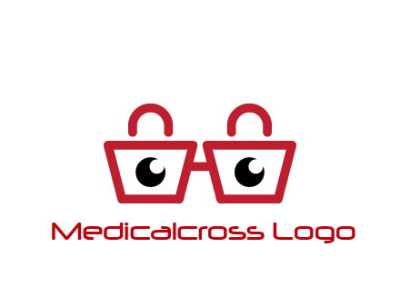 shopping bags with circles forming glasses