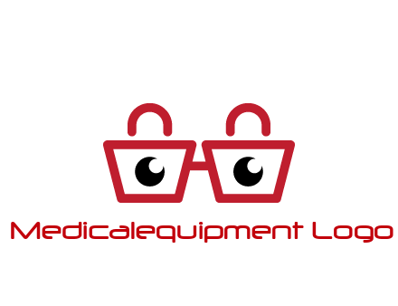 shopping bags with circles forming glasses