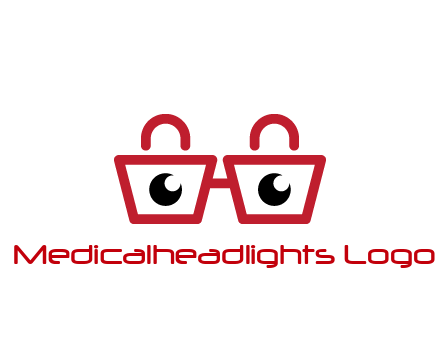 shopping bags with circles forming glasses