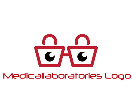 shopping bags with circles forming glasses