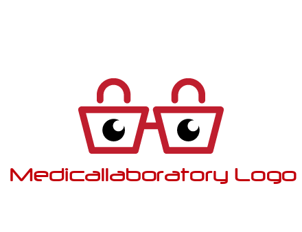 shopping bags with circles forming glasses