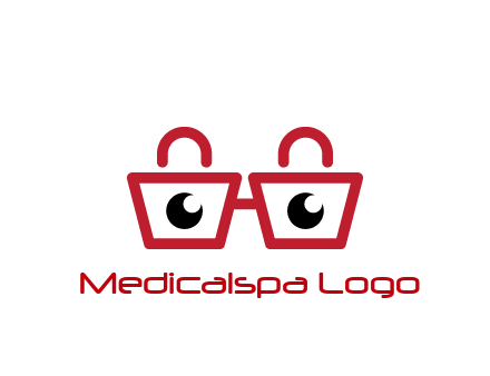 shopping bags with circles forming glasses