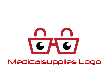 shopping bags with circles forming glasses