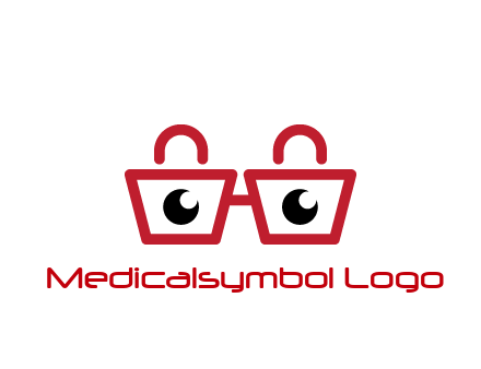shopping bags with circles forming glasses