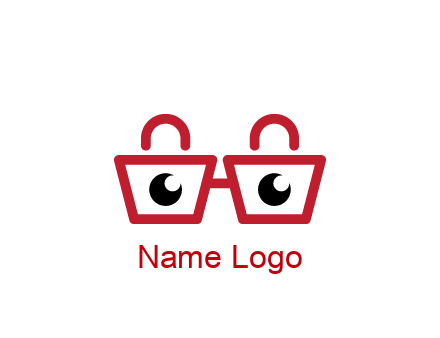 shopping bags with circles forming glasses