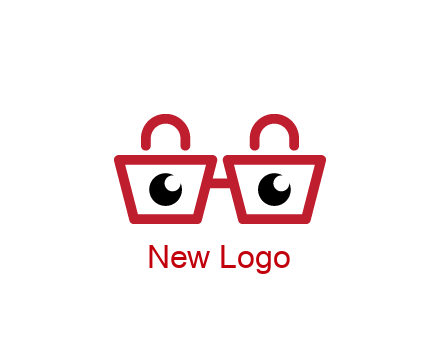 shopping bags with circles forming glasses
