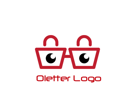 shopping bags with circles forming glasses