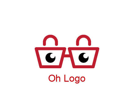 shopping bags with circles forming glasses