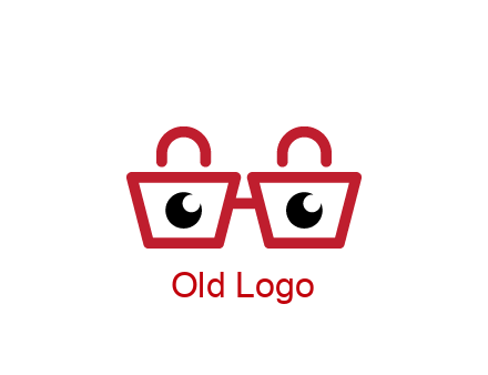 shopping bags with circles forming glasses